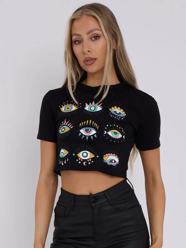 Eye Graphic Printed Crop Top - Luna sold by Storm Desire product image thumbnail 4