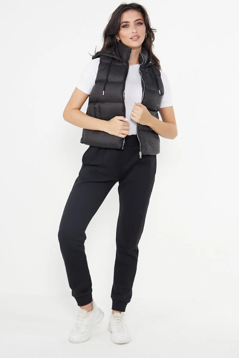 Black Padded Hooded Gilet - Frida sold by Storm Desire product image thumbnail 5