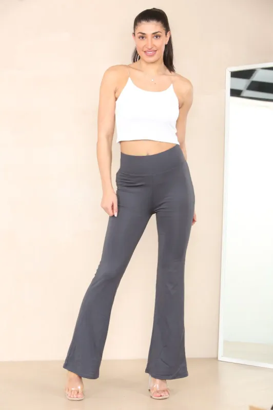 Grey Flared Leg Seamed Shaping Legging - Rosie sold by Storm Desire