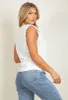 White Shoulder Pad T-shirt - Serenity sold by Storm Desire