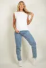 White Shoulder Pad T-shirt - Serenity sold by Storm Desire