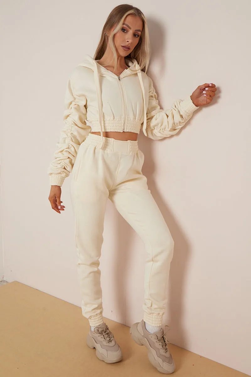Ruched Cropped Hoodie And Jogger Set - Kallie sold by Storm Desire product image thumbnail 5