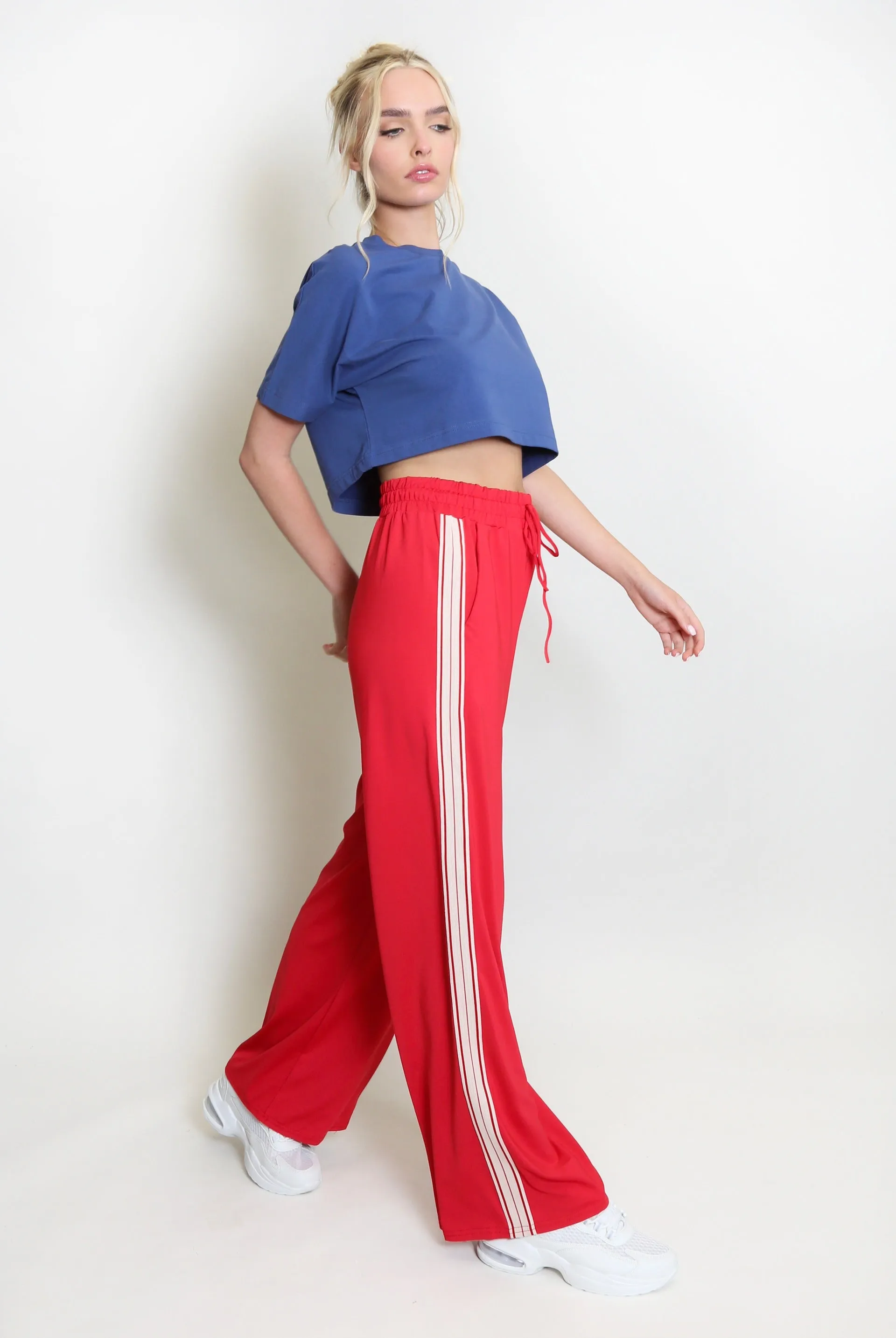 Side Stripe Wide Leg Trouser - Delaney sold by Storm Desire