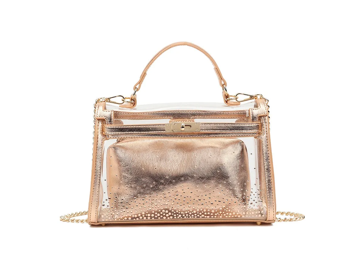 Clear Top Handle Metallic Bag - Nyla sold by Storm Desire product image thumbnail 3