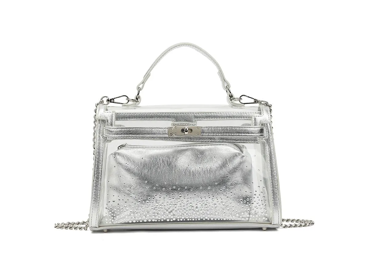 Clear Top Handle Metallic Bag - Nyla sold by Storm Desire product image thumbnail 4