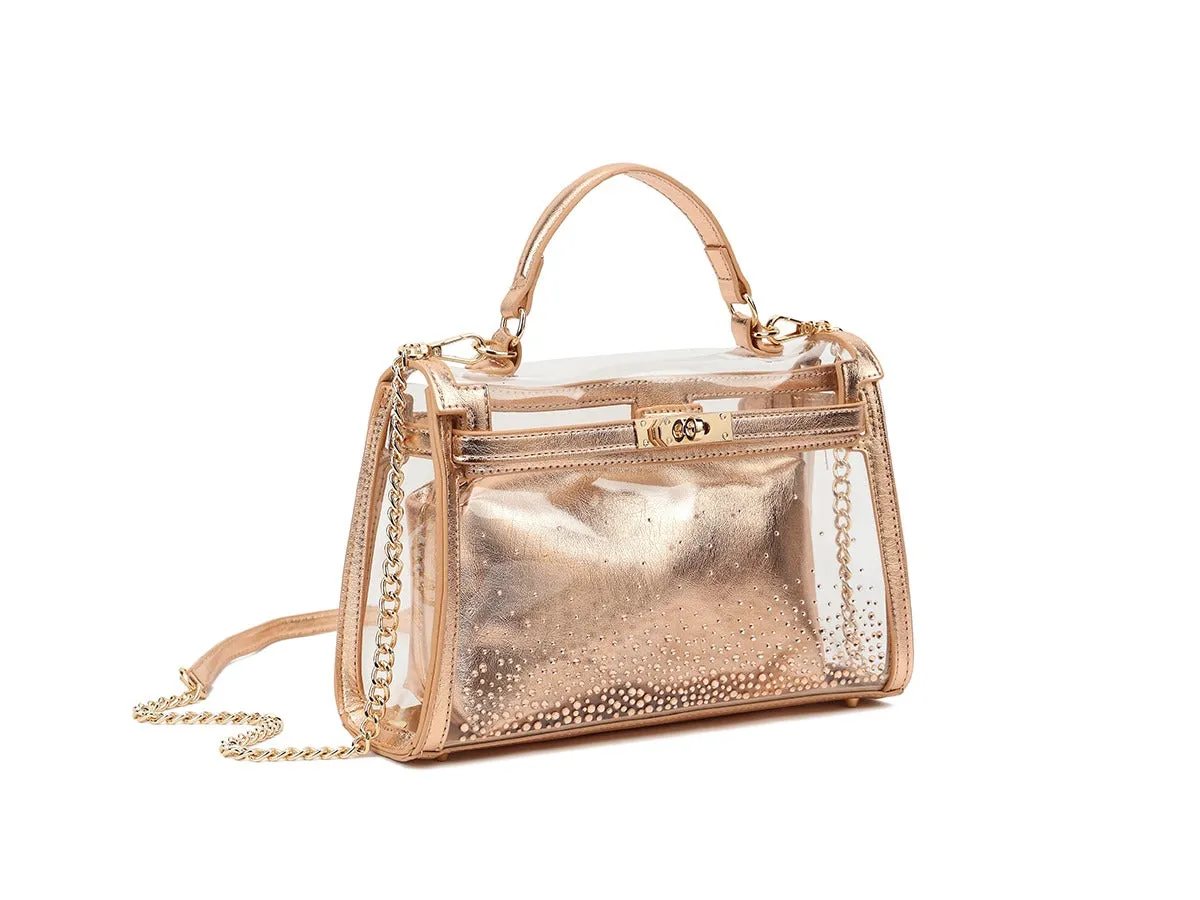 Clear Top Handle Metallic Bag - Nyla sold by Storm Desire