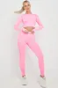 Hot Pink Back Cut Out Two Tone Active Top & Pants Set - Angela sold by Storm Desire