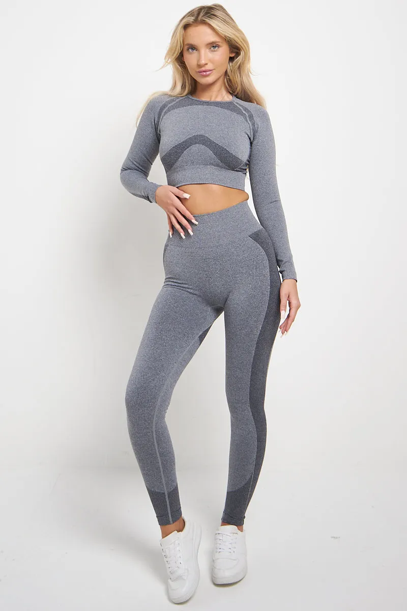 Grey Back Cut Out Two Tone Active Top & Pants Set - Angela sold by Storm Desire product image thumbnail 5