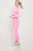 Hot Pink Back Cut Out Two Tone Active Top & Pants Set - Angela sold by Storm Desire