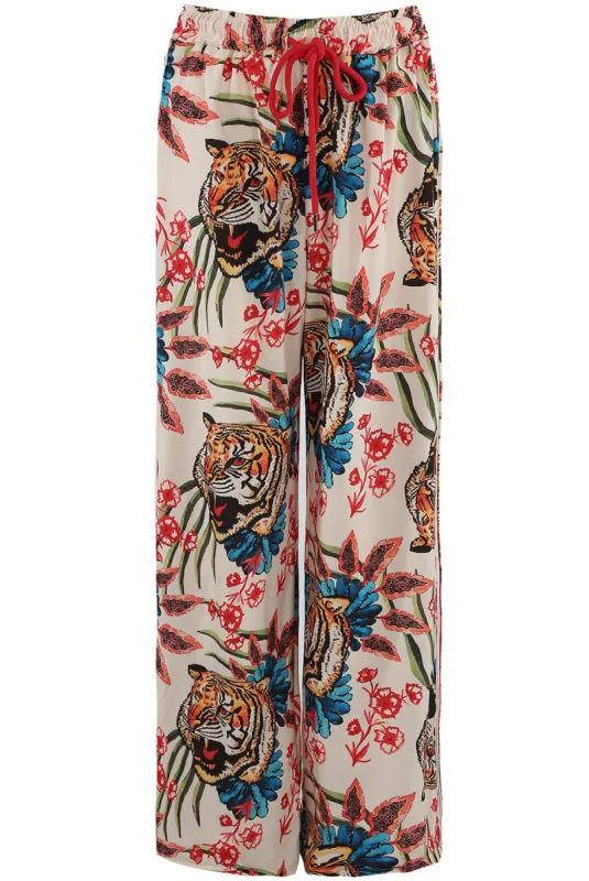 Tiger Print Stripe Wide Leg Trouser - Sutton sold by Storm Desire