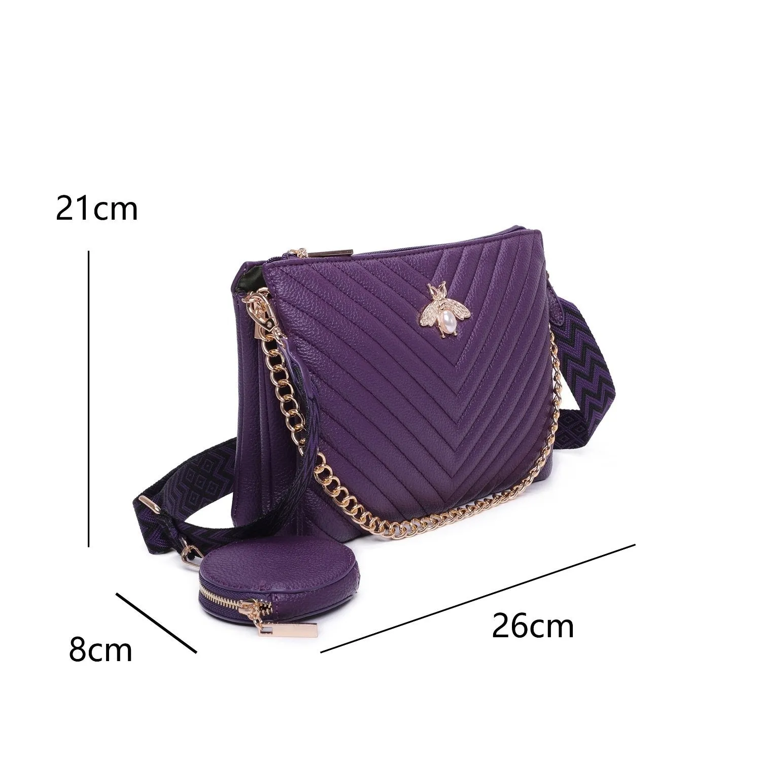 Woven Strap Bee Crossbody Bag - Arabella sold by Storm Desire product image thumbnail 5