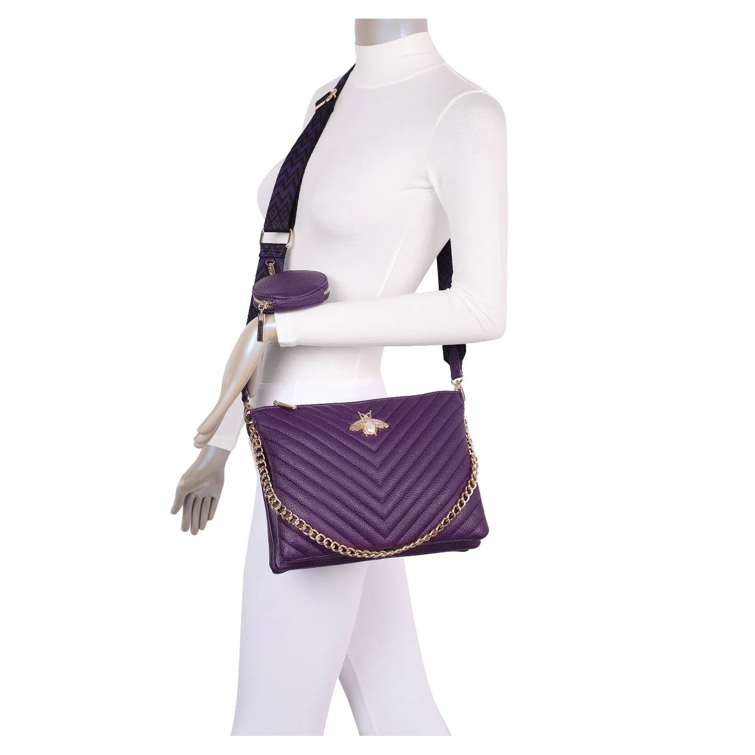 Woven Strap Bee Crossbody Bag - Arabella sold by Storm Desire product image thumbnail 4