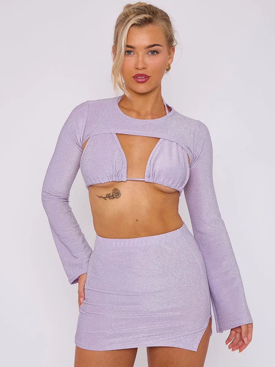 3 Piece Lurex Party Top & Skirt Set - Taylor sold by Storm Desire product image thumbnail 5