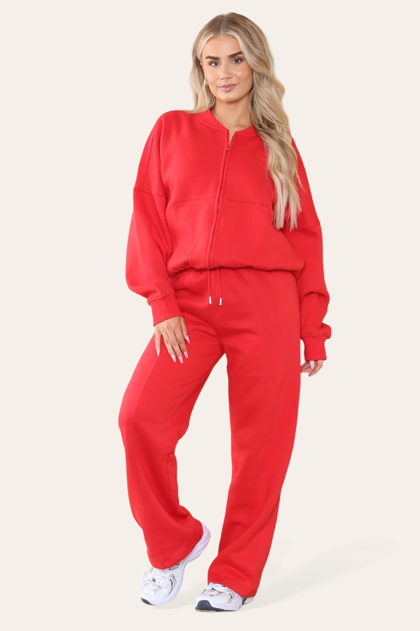 Bomber Style Oversize Fleece Zipper & Jogger Set - Sara sold by Storm Desire product image thumbnail 2