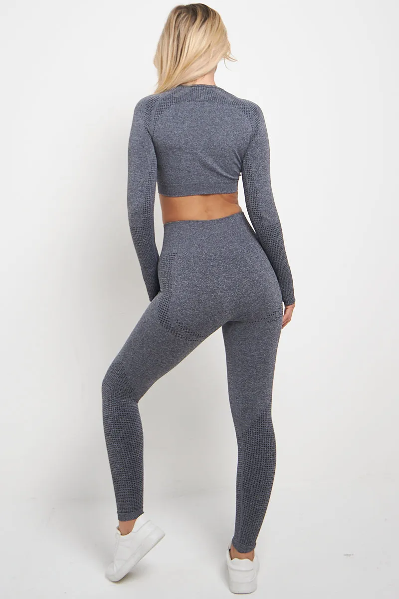 Ribbed Textured Active Top & Pants Set - Astrid sold by Storm Desire product image thumbnail 2