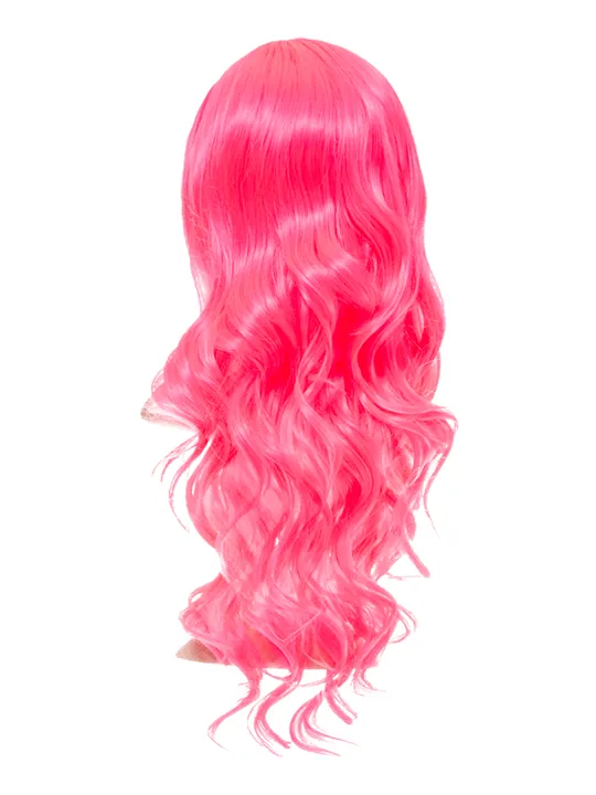 Carnation Pink Long Curly Party Wig sold by Storm Desire