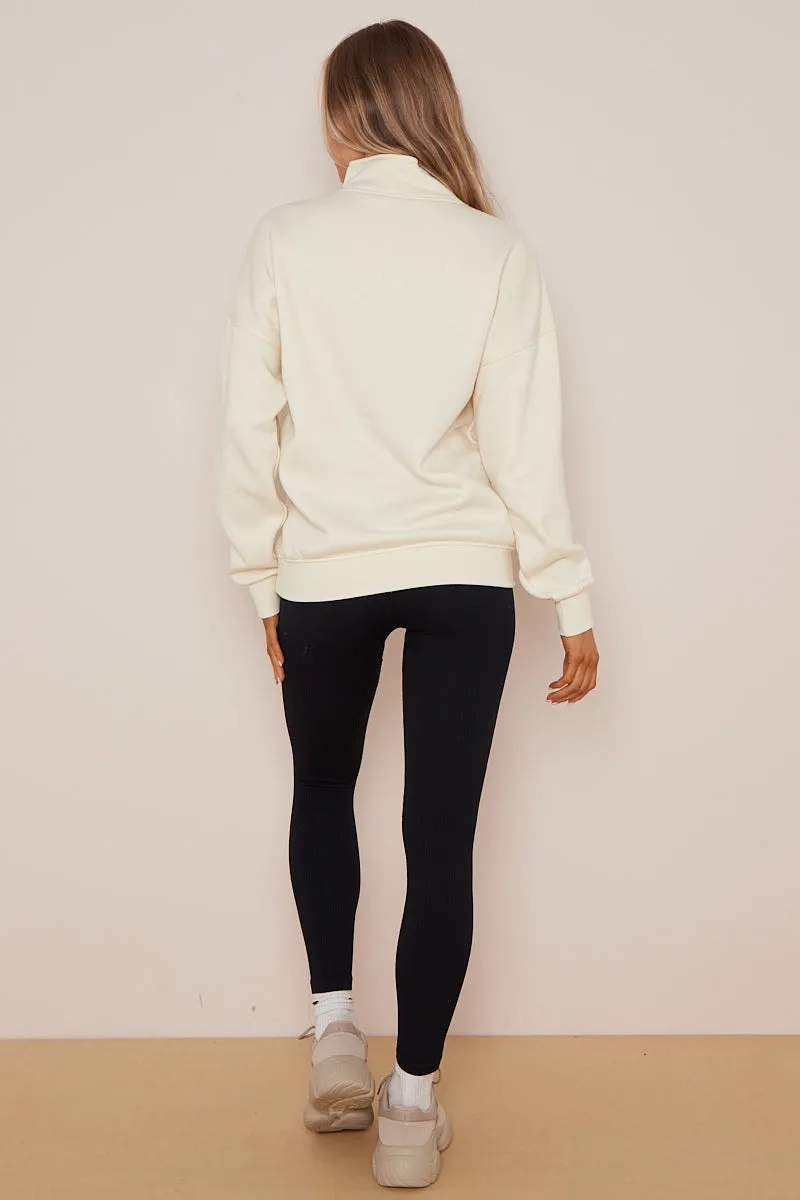 Cream Half Zip Sweatshirt - Jazmine sold by Storm Desire product image thumbnail 3