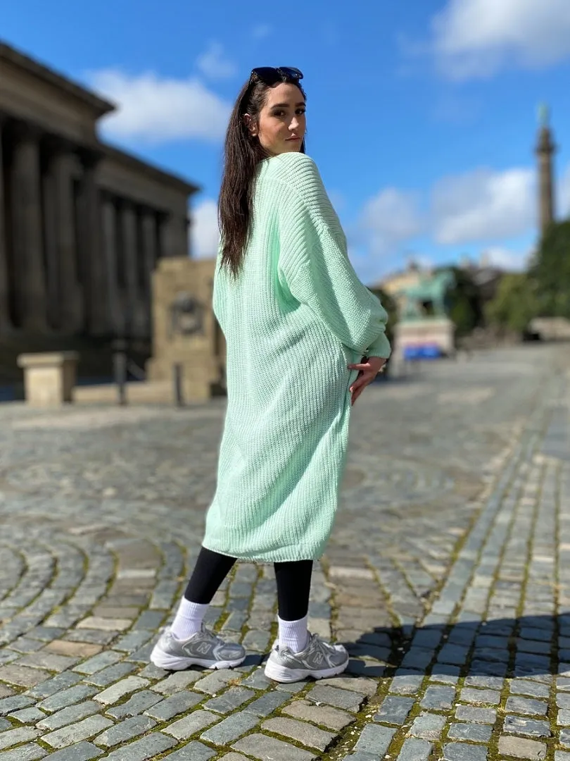 Mint Oversize Longline Knitted Cardigan - Kori sold by Storm Desire product image thumbnail 2