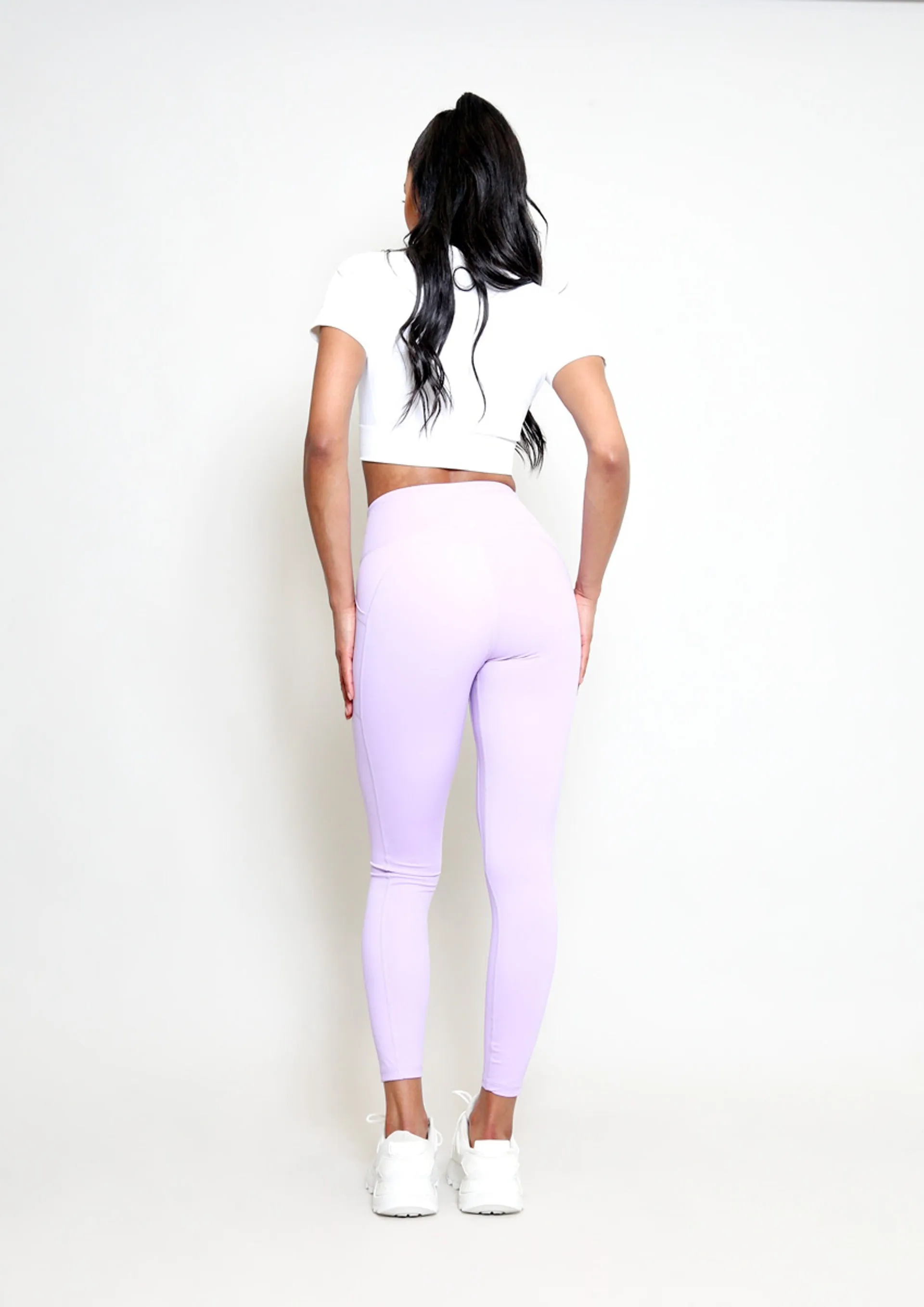 Lilac Side Pocket High Waist Leggings - Hazel sold by Storm Desire product image thumbnail 3