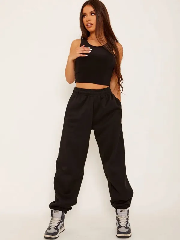 Black Casual Oversize Joggers Loungewear - Gloria sold by Storm Desire