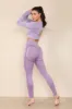 Lilac Cut Out Top And Push Up Legging Gym Set - Mina sold by Storm Desire