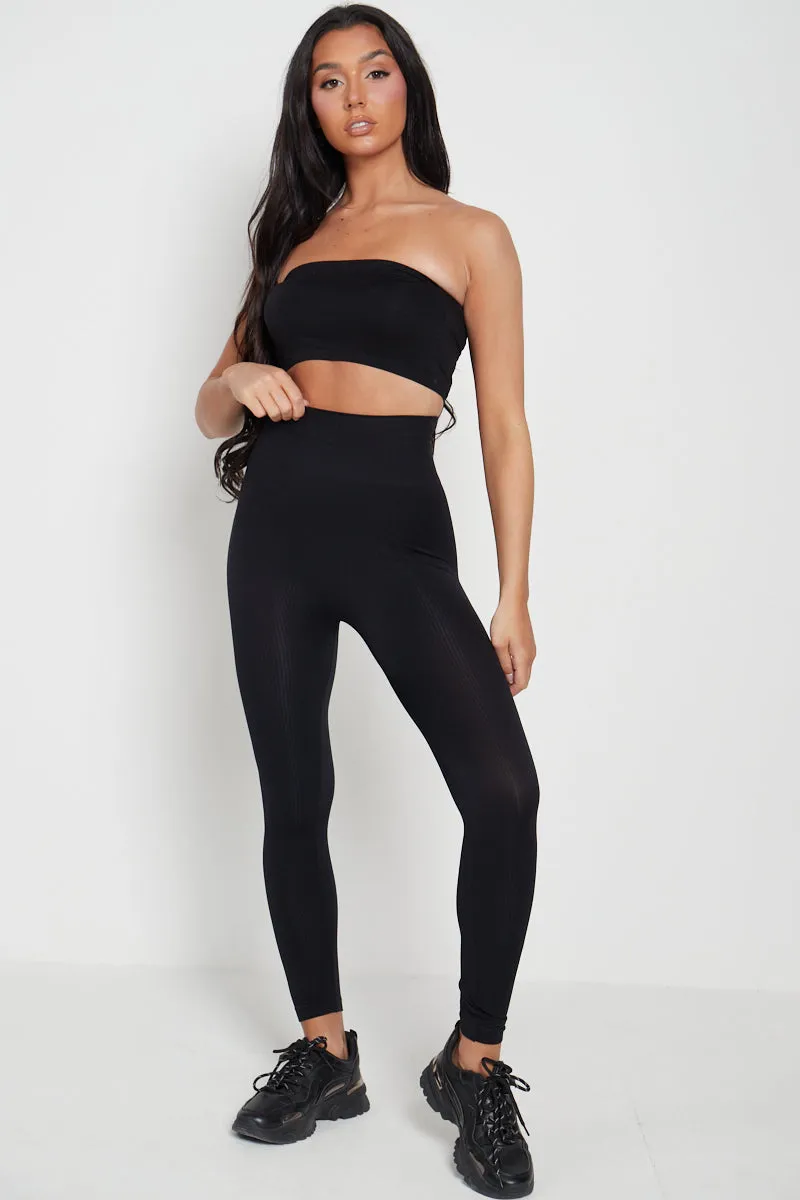 High Waist Ribbed Gym Leggings - Della sold by Storm Desire product image thumbnail 5