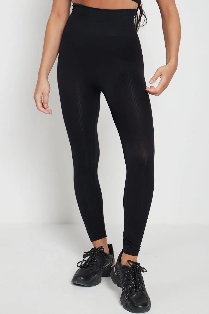 High Waist Ribbed Gym Leggings - Della sold by Storm Desire product image thumbnail 3