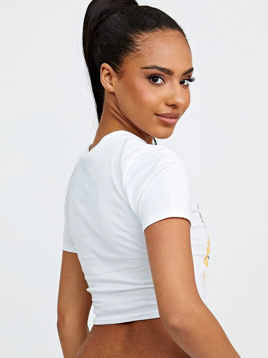 White Freedom Eagle Printed Crop Top - Diana sold by Storm Desire product image thumbnail 3