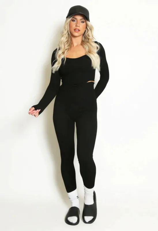 Front Drip Ribbed Gym Set - Harlee sold by Storm Desire