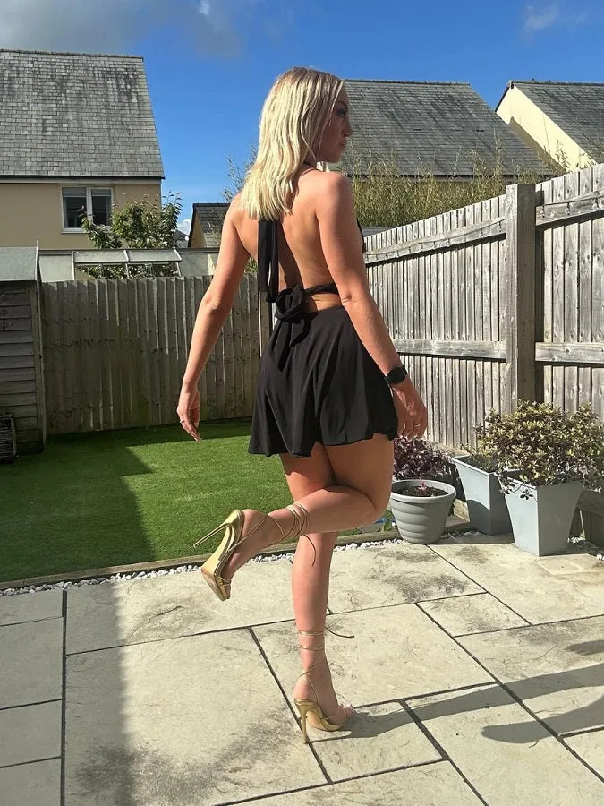 Slinky Halter Neck Frill Mini Dress - Paisley sold by Storm Desire product image thumbnail 2