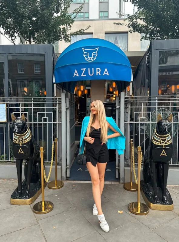 Turquoise Attentif Golden Button Double Breast Blazer - Eden sold by Storm Desire