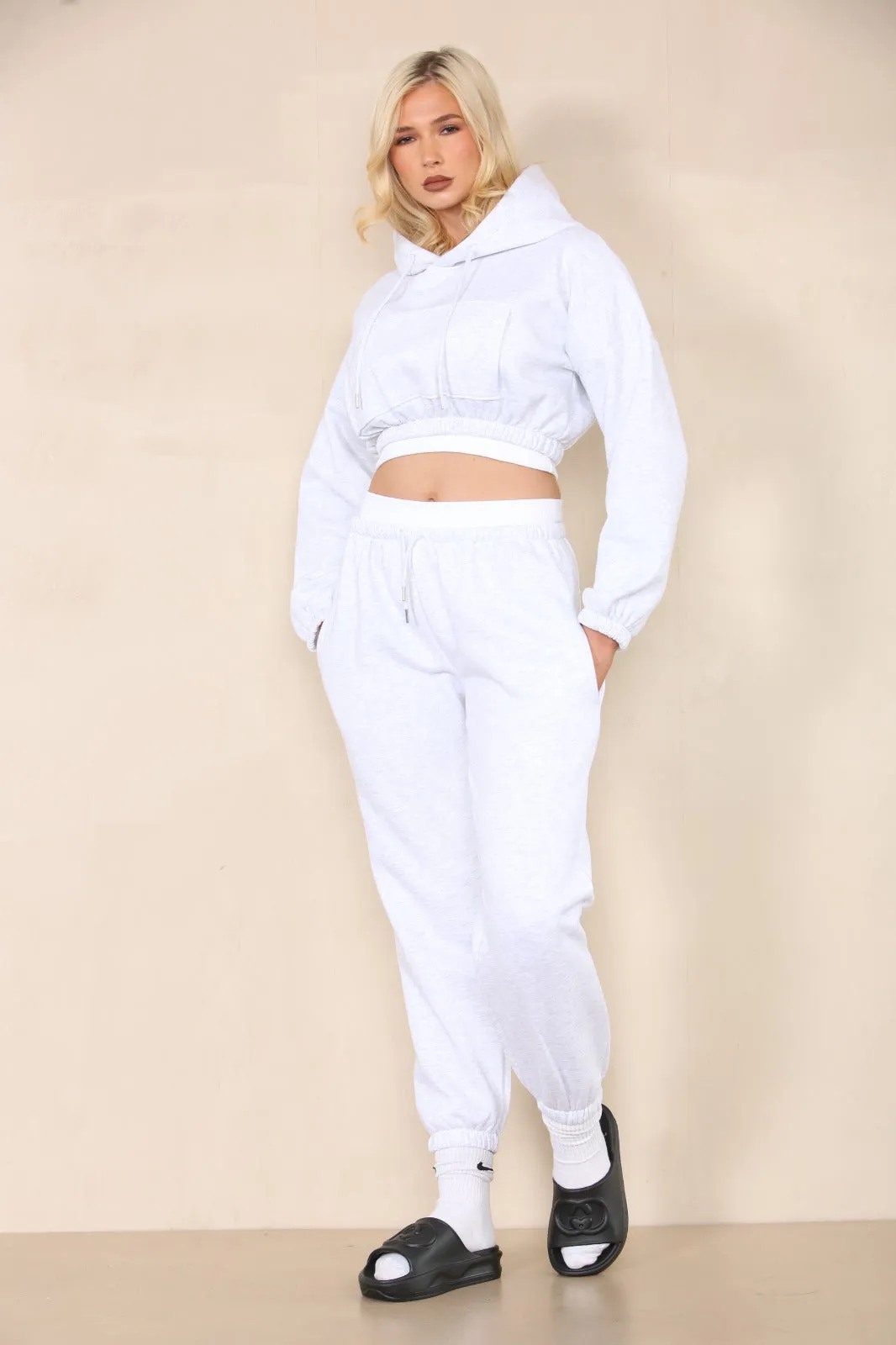 Bleach Grey Crop Hooded Loungewear - Nelly sold by Storm Desire
