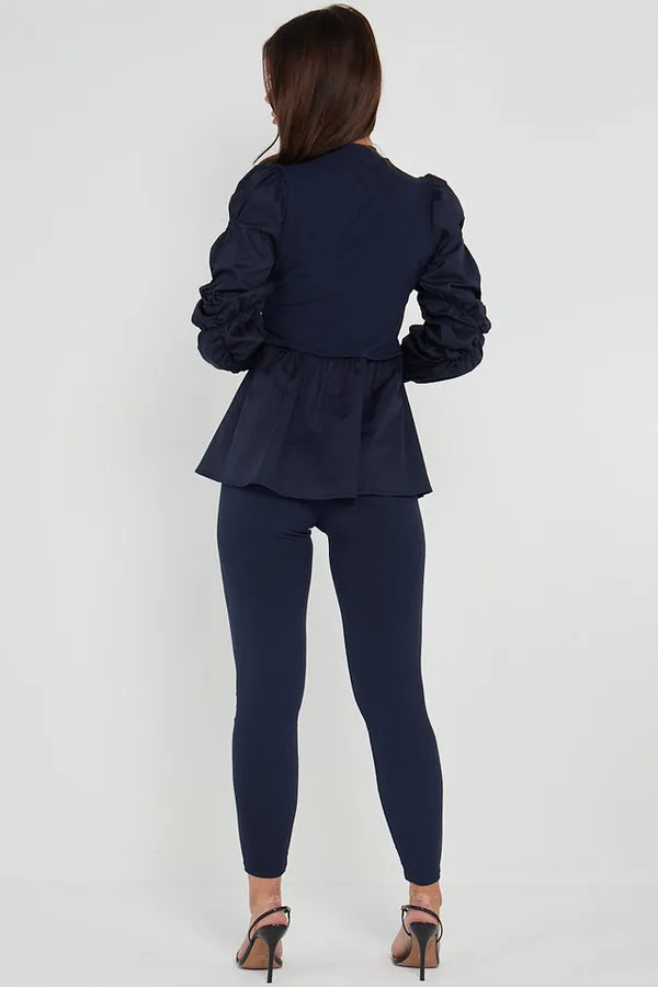 Navy Blue Shirt Jumper Two Piece Loungewear Set - Wynter sold by Storm Desire product image thumbnail 3