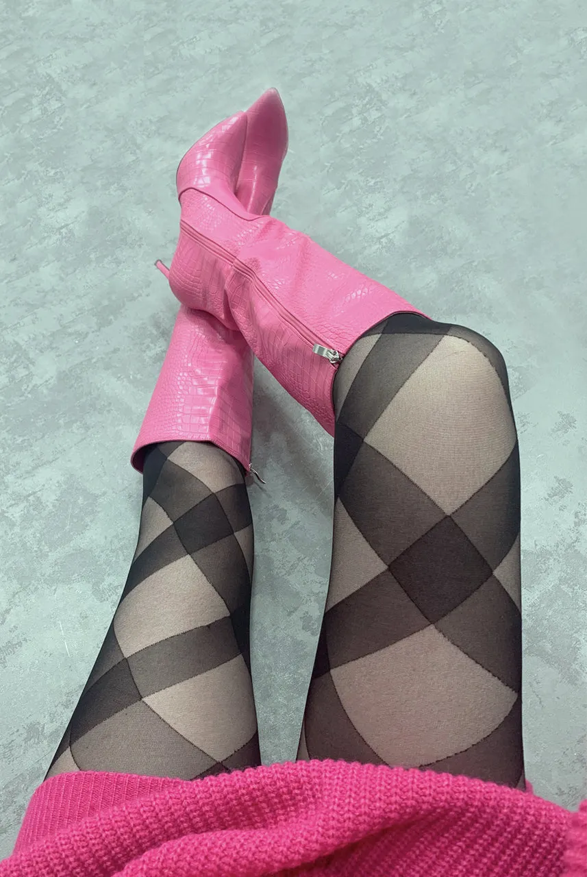 Black Designer Pattern Tights - Denver sold by Storm Desire product image thumbnail 4