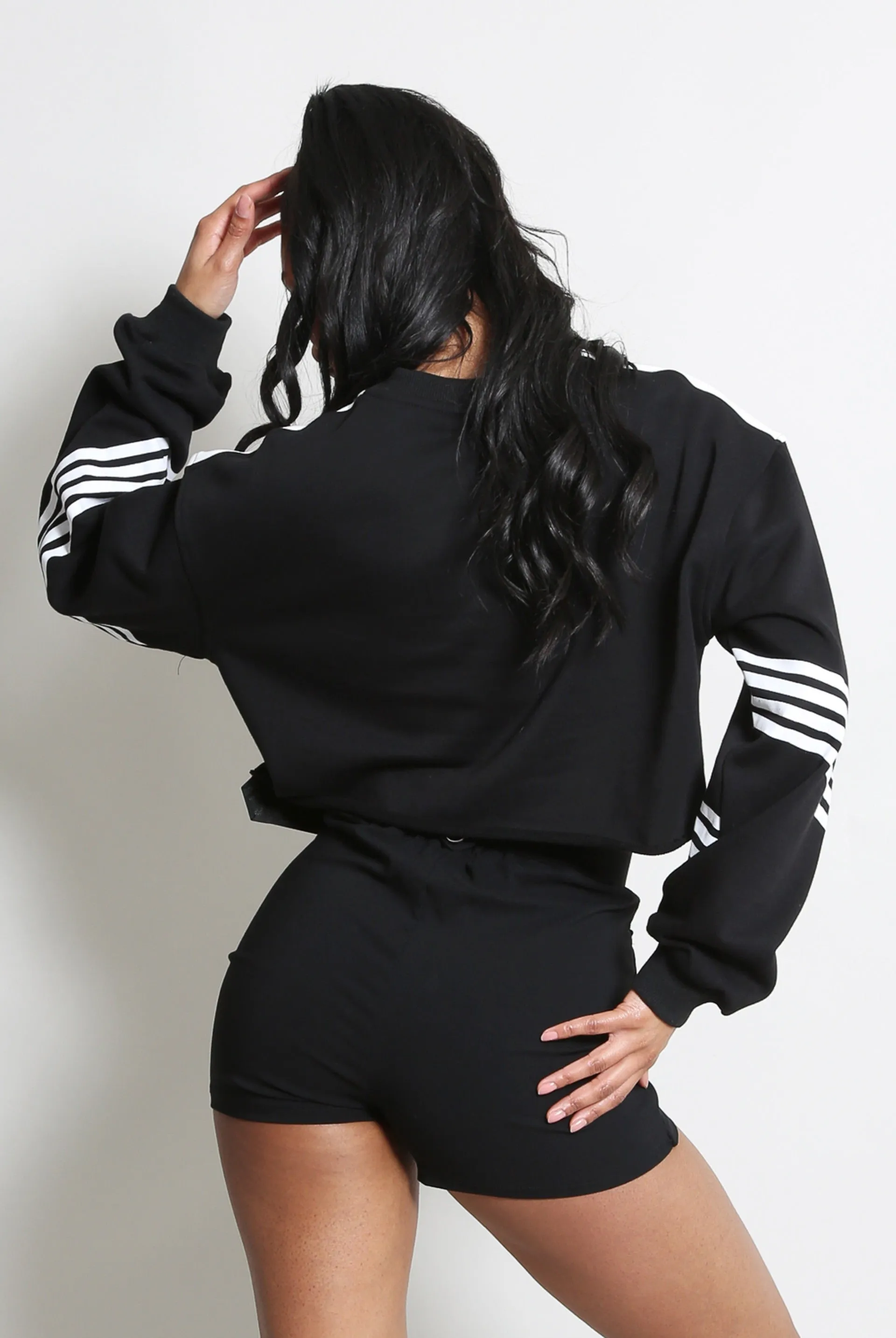 Black Cropped Slogan Racing Sweatshirt - Grace sold by Storm Desire product image thumbnail 4