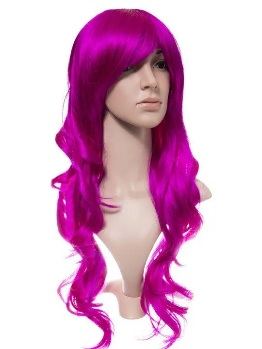 Cerise Long Curly Party Wig sold by Storm Desire