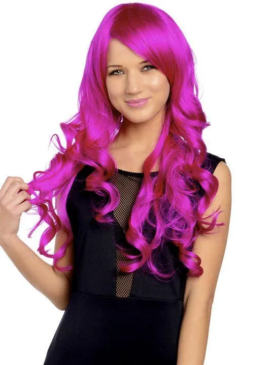 Cerise Long Curly Party Wig sold by Storm Desire product image thumbnail 3
