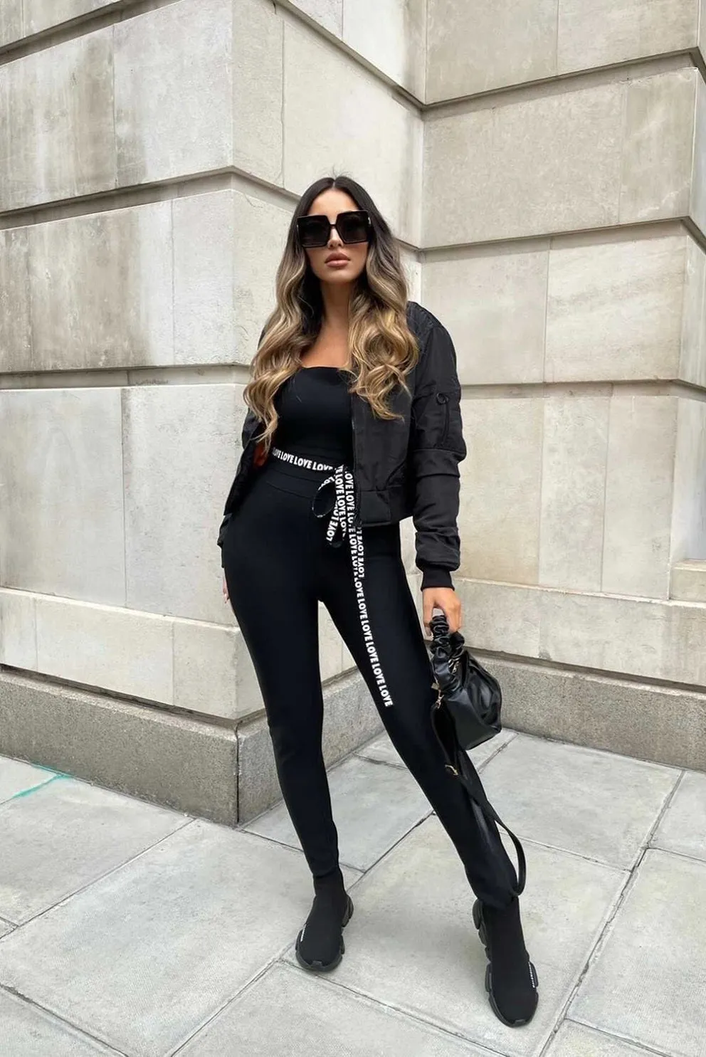 Black Zip Up Bomber Jacket - Chiquita sold by Storm Desire