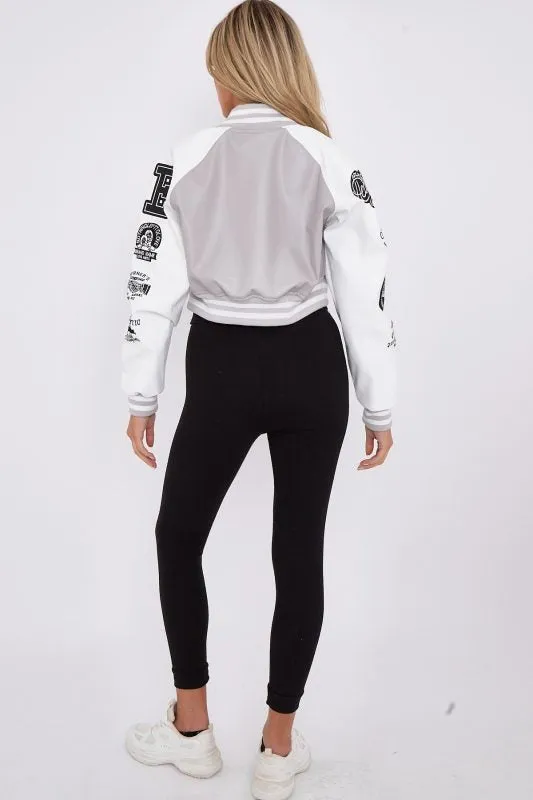 Faux Leather Crop Varsity Jacket - Sofia sold by Storm Desire product image thumbnail 5