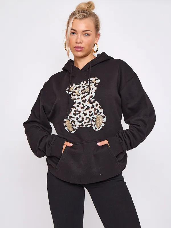 Leopard Print Teddy Hoodie - Mckenna sold by Storm Desire