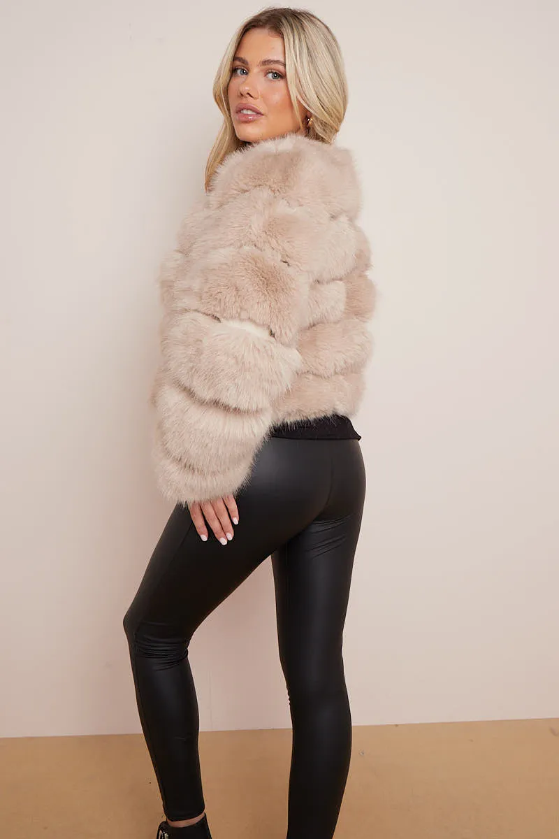 Beige Super Soft Faux Fur Jacket - Salma sold by Storm Desire product image thumbnail 2