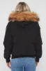 Black Aviator Canada Pilot Faux Fur Hood Bomber Jacket - Denver sold by Storm Desire
