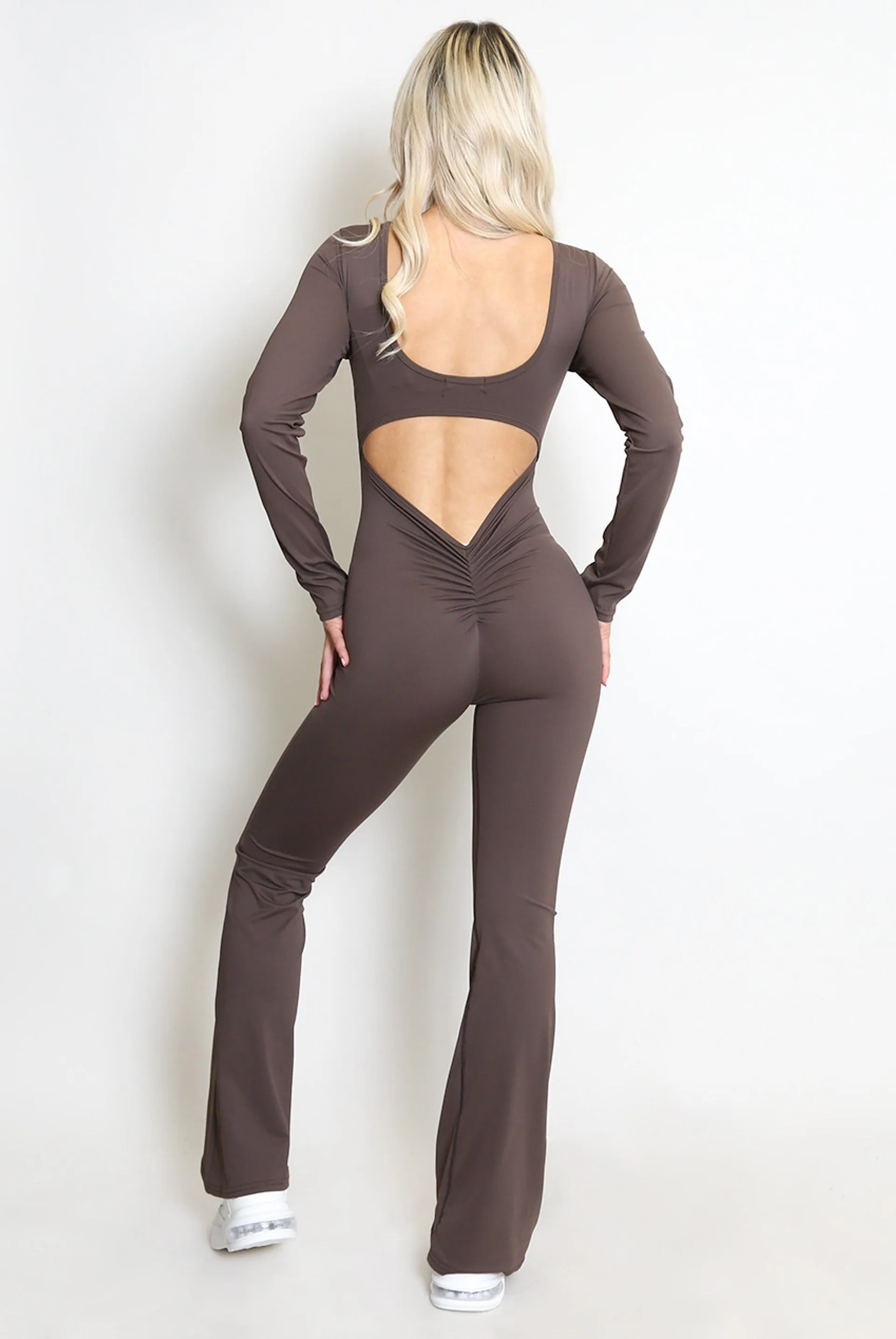 Flared Cut Out Push Up Unitard - Esmeralda sold by Storm Desire product image thumbnail 2