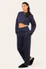 Navy Blue Baggy Crop Top And Flare Joggers Loungewear Set - Jamie sold by Storm Desire