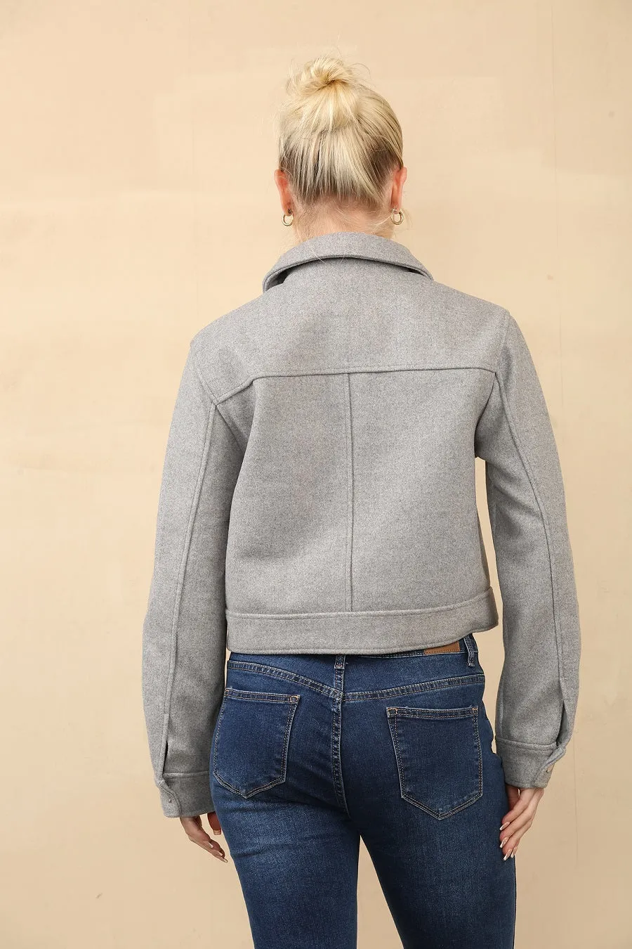 Collared Pocket Bomber Jacket - Aisha sold by Storm Desire product image thumbnail 4