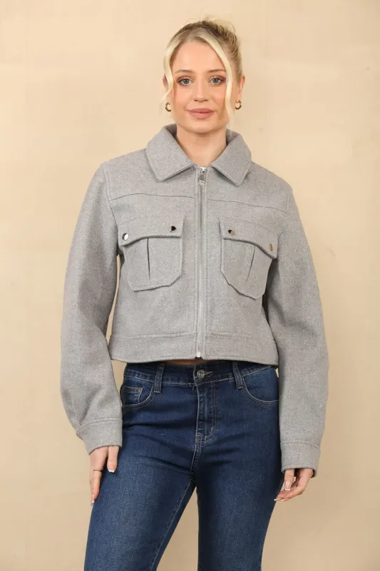 Collared Pocket Bomber Jacket - Aisha made by Storm Desire