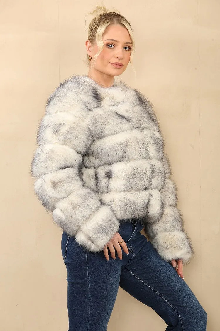 Husky Two Tone Super Soft Faux Fur Jacket - Salma sold by Storm Desire product image thumbnail 3