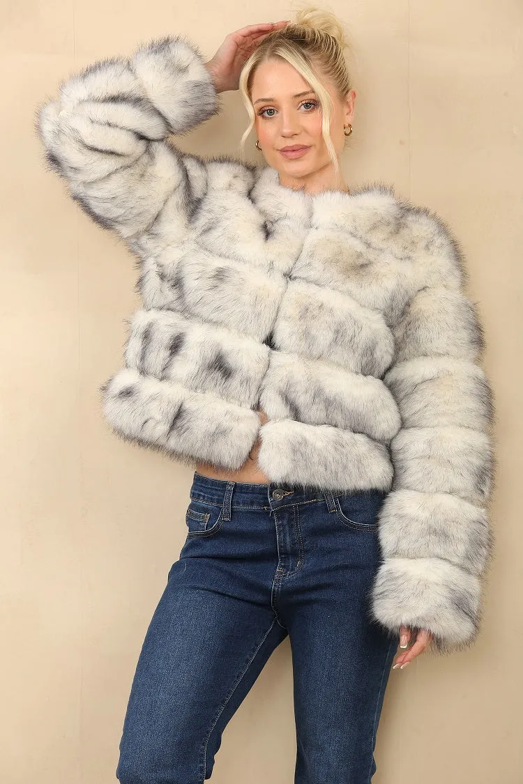 Husky Two Tone Super Soft Faux Fur Jacket - Salma sold by Storm Desire product image thumbnail 2
