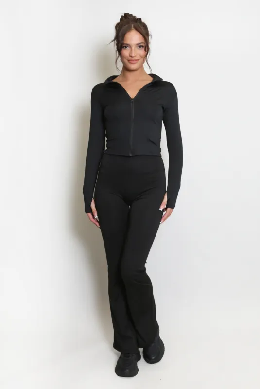 Active Zip Top And Push Up Flare Trouser Set - Hayden sold by Storm Desire
