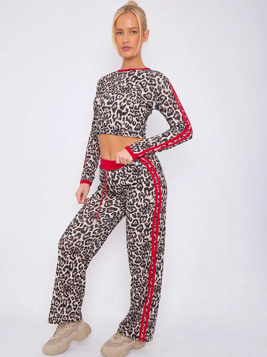 Ribbed Leopard Print Top & Trouser Set - Azalea sold by Storm Desire product image thumbnail 3